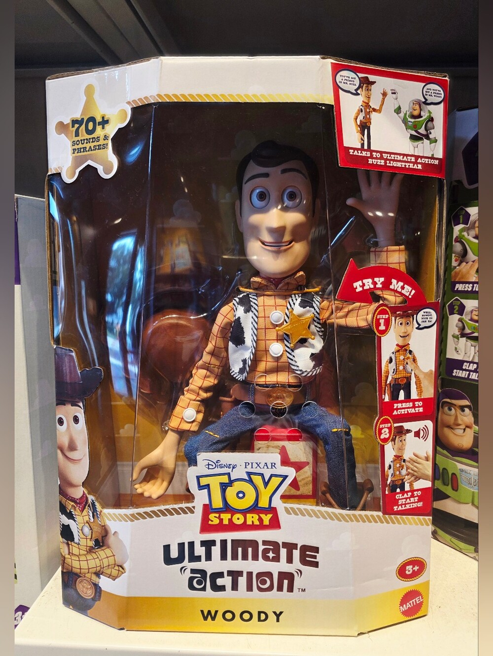 Disney Toy Story Woody Action Figure - Yellow, Brown, Blue